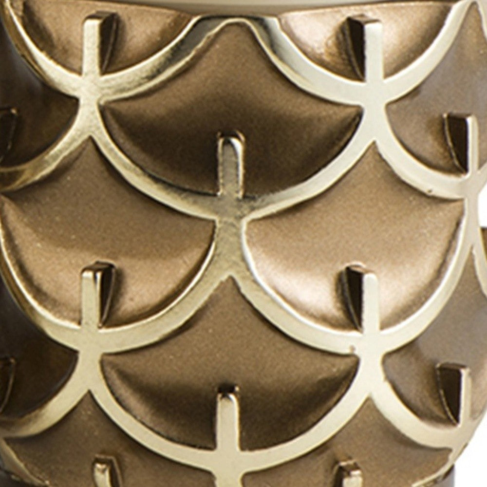 Set Of Two Antiqued Brass Tabletop Pillar Candle Holders By Homeroots | Candle Holders | Modishstore - 5