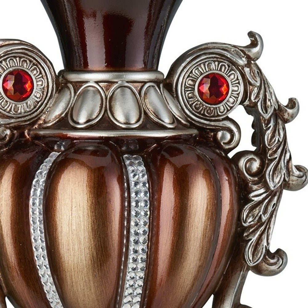 Set Of Two Bronze Tabletop Urn Shape Pillar Candle Holders By Homeroots | Candle Holders | Modishstore - 5