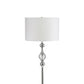 Chrome and Crystal Orb Shaped Floor Lamp With White Drum Shade By Homeroots | Floor Lamps | Modishstore - 3