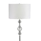 Chrome and Crystal Orb Shaped Floor Lamp With White Drum Shade By Homeroots | Floor Lamps | Modishstore - 4