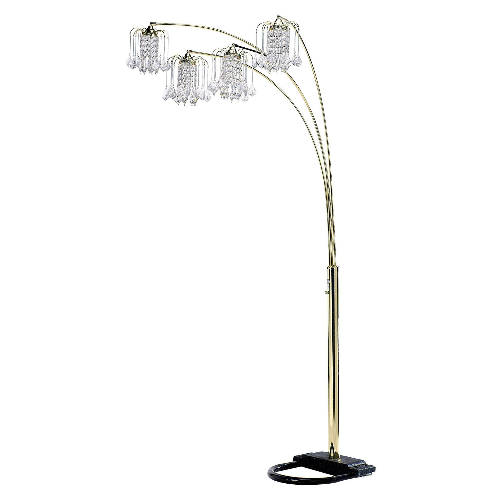 Gold Four Light Tree Floor Lamp With Clear Glass Novelty Shade By Homeroots | Floor Lamps | Modishstore - 1