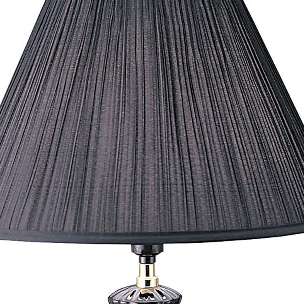 Gold Bedside Table Lamp With Black Empire Shade By Homeroots | Table Lamps | Modishstore - 4