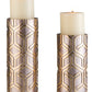 Set Of Two Gold Tabletop Pillar Candle Holders By Homeroots | Candle Holders | Modishstore - 5