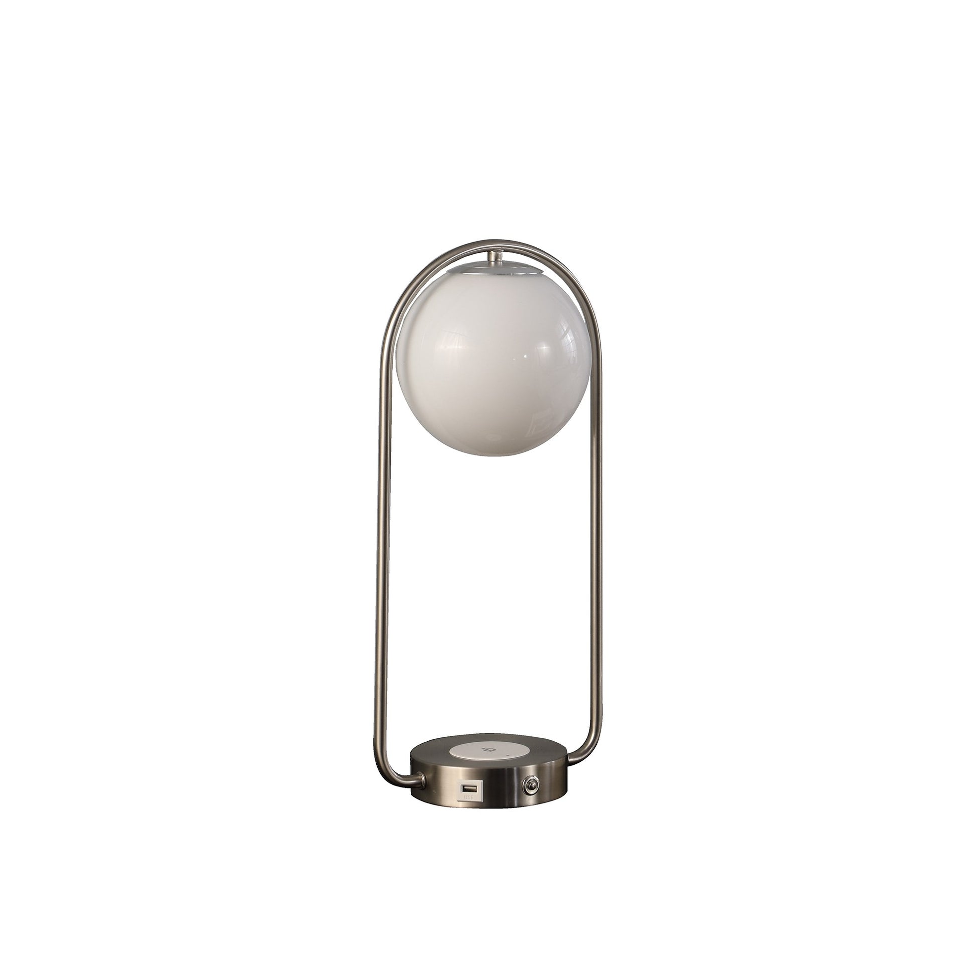 Silver Clip Globe USB Table Lamp By Homeroots | Table Lamps | Modishstore - 1