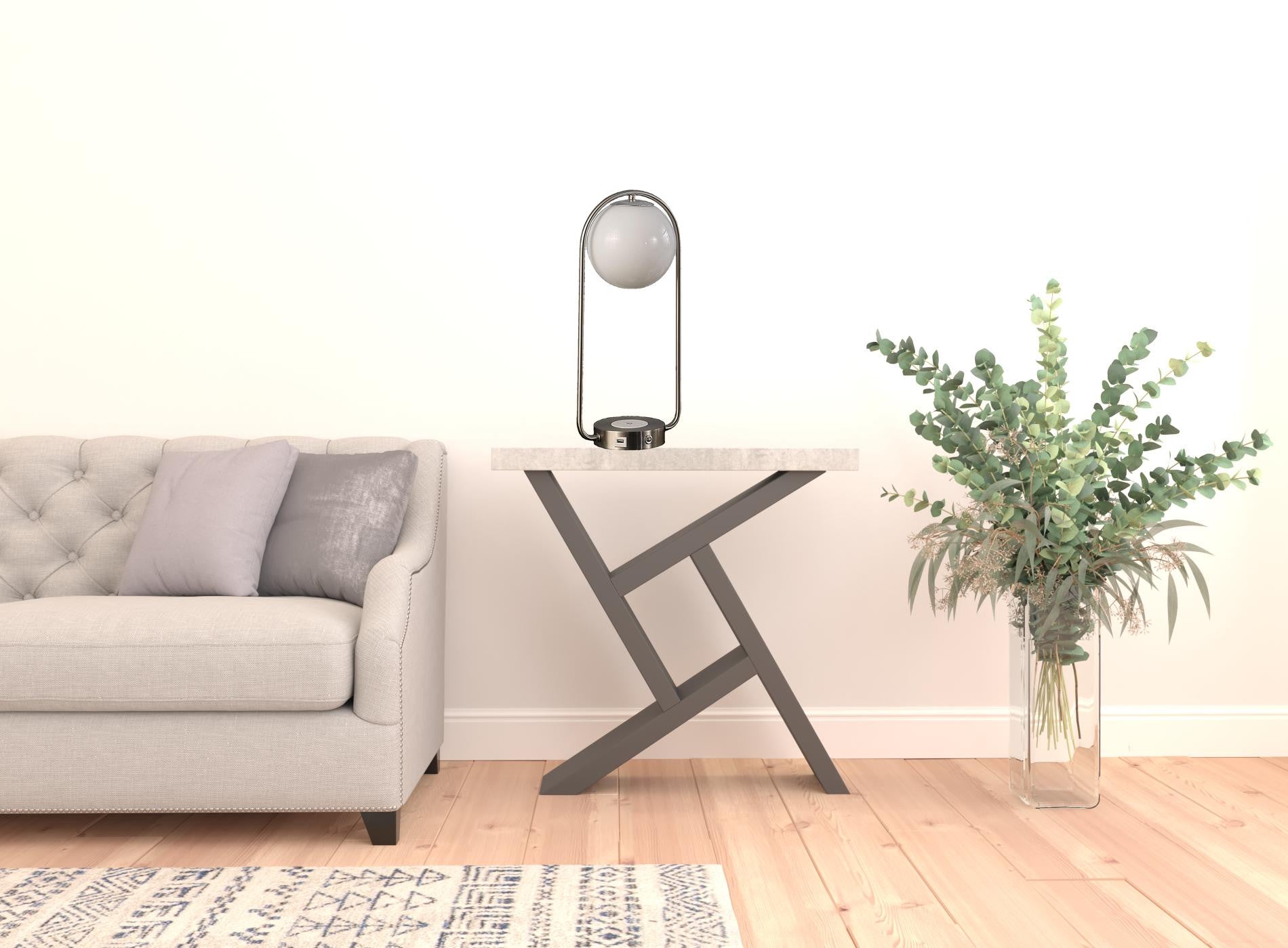 Silver Clip Globe USB Table Lamp By Homeroots | Table Lamps | Modishstore - 3