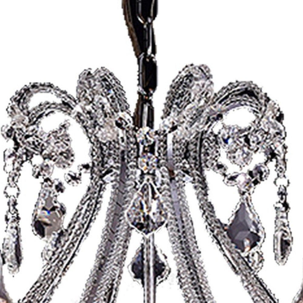 Candle Style Empire Eight Light Transparent Glass Led Ceiling Light By Homeroots | Chandeliers | Modishstore - 4