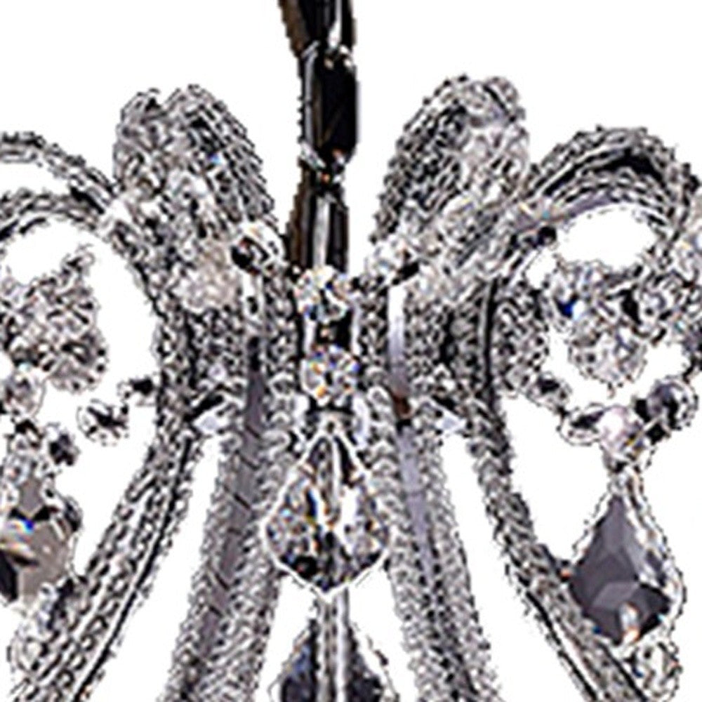 Candle Style Empire Eight Light Transparent Glass Led Ceiling Light By Homeroots | Chandeliers | Modishstore - 5