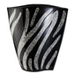 Black And Silver Striped Wavy Polyresin Table Vase By Homeroots | Vases | Modishstore - 2
