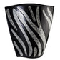 Black And Silver Striped Wavy Polyresin Table Vase By Homeroots | Vases | Modishstore - 3