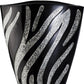 Black And Silver Striped Wavy Polyresin Table Vase By Homeroots | Vases | Modishstore - 4