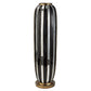 Black and Silver Striped Cylinder Polyresin Floor Vase By Homeroots | Vases | Modishstore - 3