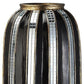 Black and Silver Striped Cylinder Polyresin Floor Vase By Homeroots | Vases | Modishstore - 4