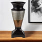 Espresso Silver and Gold Striped Urn Polyresin Table Vase By Homeroots | Vases | Modishstore - 1