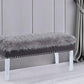 Gray and Clear Faux Fur Upholstered Storage Bench with Flip Top By Homeroots | Benches | Modishstore - 1