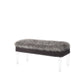 Gray and Clear Faux Fur Upholstered Storage Bench with Flip Top By Homeroots | Benches | Modishstore - 4
