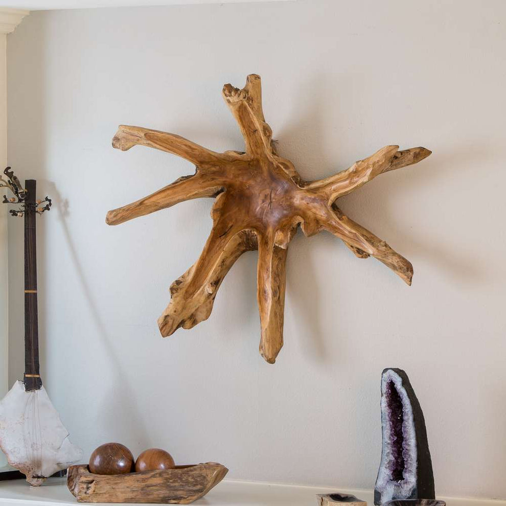 Teak Root Wall Decor - Spider Set of 2 By Garden Age Supply | Sculptures | Modishstore - 2