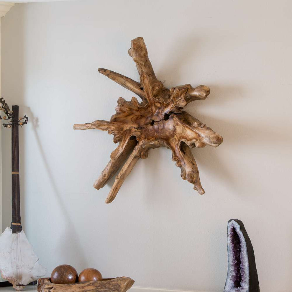 Teak Root Wall Decor - Spider Set of 2 By Garden Age Supply | Sculptures | Modishstore - 4