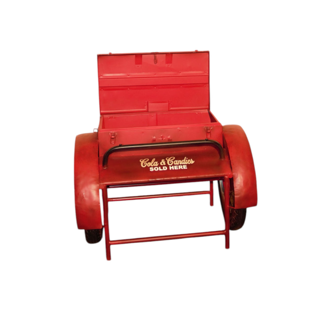 Retro Red Metal Delivery Box Accent Side Table By Homeroots | End Tables | Modishstore - 2