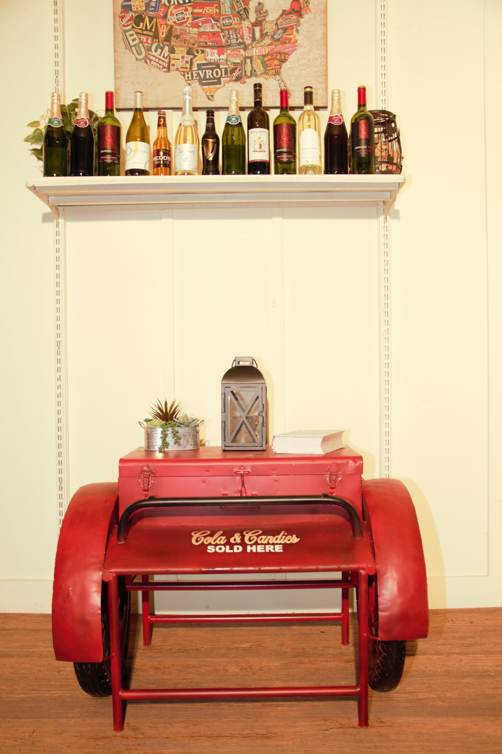 Retro Red Metal Delivery Box Accent Side Table By Homeroots | End Tables | Modishstore - 5