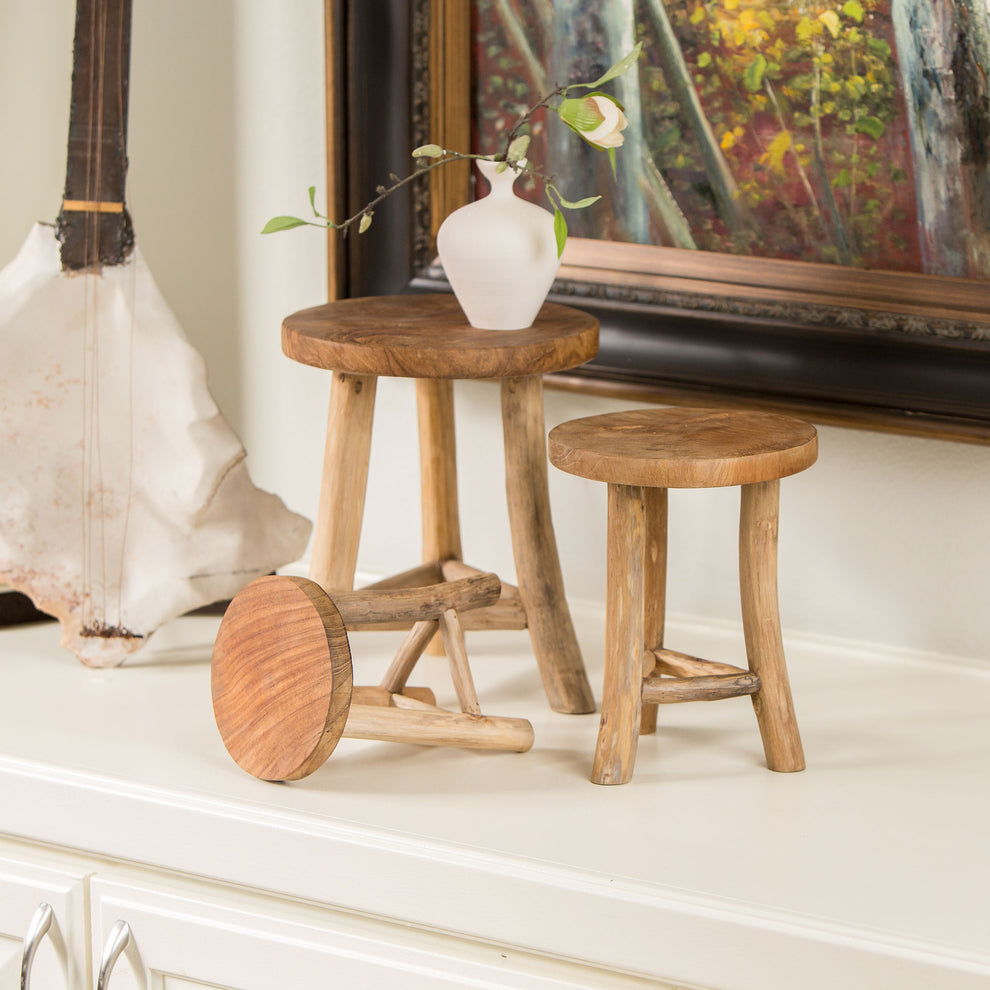 Mini Branch Stools Set of 2 By Garden Age Supply | Stools | Modishstore - 2