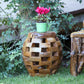 Habini Teak Oval Puzzle Stool By Garden Age Supply