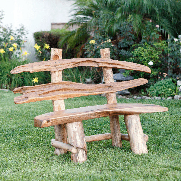 Teak Ranch Bench By Garden Age Supply | Benches | Modishstore - 1