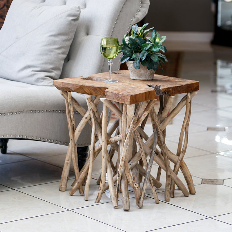 Teak Branched-Out Table - Square By Garden Age Supply | Accent Tables | Modishstore - 1