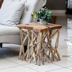 Teak Branched-Out Table - Square By Garden Age Supply