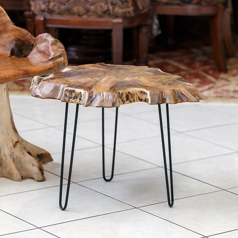 Teak Root Slab Coffee Table Set of 2 By Garden Age Supply | Coffee Tables | Modishstore - 1