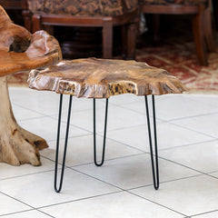Teak Root Slab Coffee Table Set of 2 By Garden Age Supply