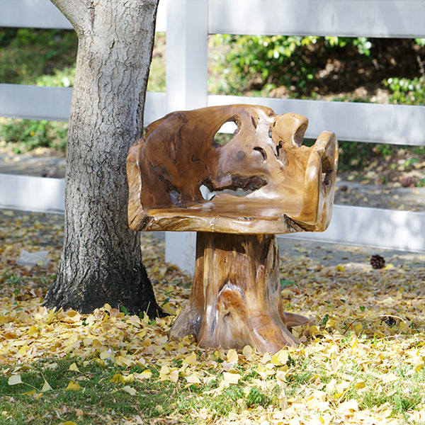 Lenong Teak Chair By Garden Age Supply | Sculptures | Modishstore - 2