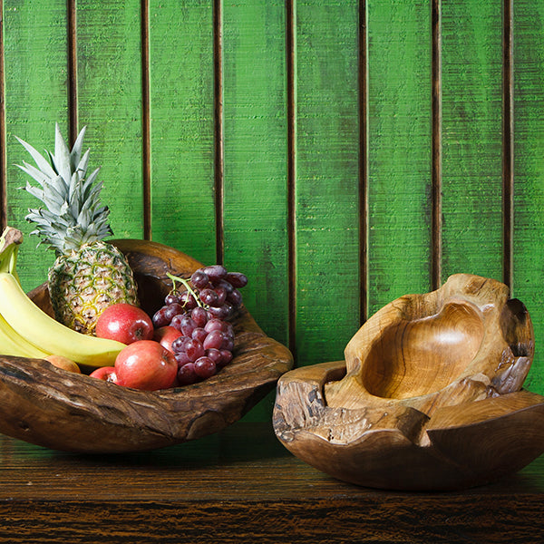 Habini Teak Bowls By Garden Age Supply | Decorative Bowls | Modishstore - 1