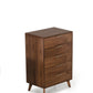 Walnut Solid Wood Five Drawer Chest By Homeroots | Dressers | Modishstore - 1