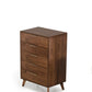 Walnut Solid Wood Five Drawer Chest By Homeroots | Dressers | Modishstore - 4