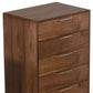 Walnut Solid Wood Five Drawer Chest By Homeroots | Dressers | Modishstore - 7