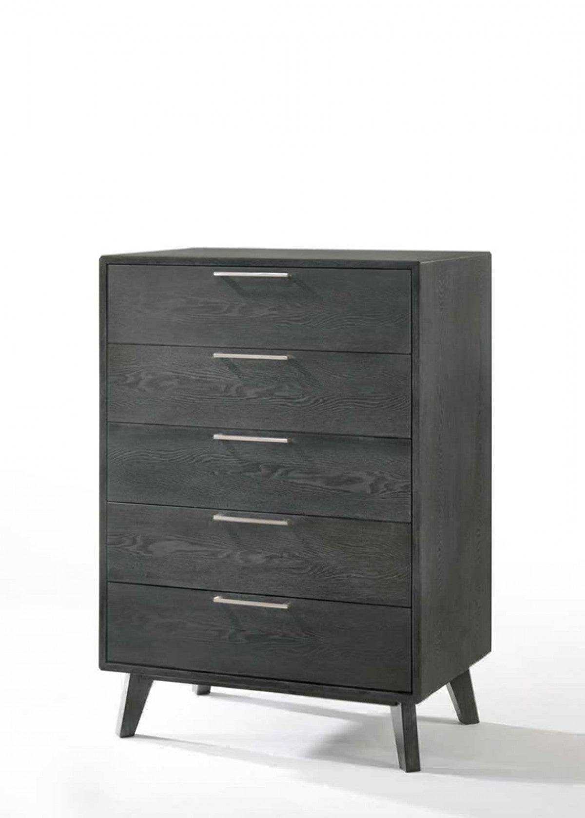 Grey Wash Solid Wood Five Drawer Chest By Homeroots | Dressers | Modishstore - 1