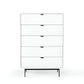 White Solid Wood Five Drawer Chest By Homeroots | Dressers | Modishstore - 5