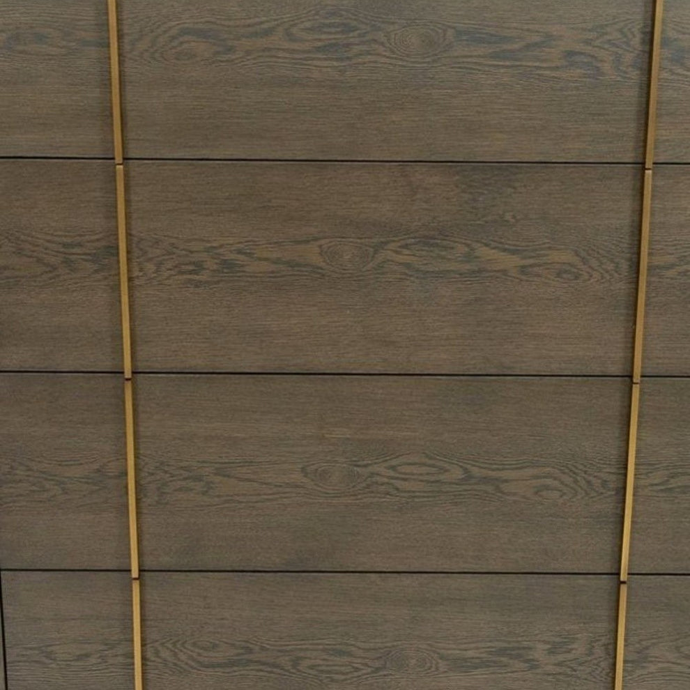 Dark Brown and gold Solid Wood Four Drawer Dresser By Homeroots | Dressers | Modishstore - 5