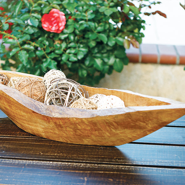 Habini Teak Boat-Shaped Bowls Set of 2 By Garden Age Supply | Decorative Bowls | Modishstore - 2