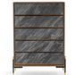 Walnut And Grey Manufactured Wood Five Drawer Chest By Homeroots | Dressers | Modishstore - 3