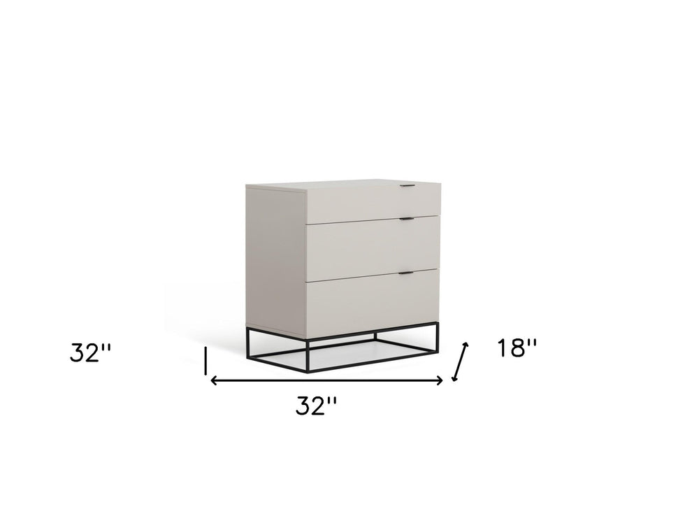 Grey Manufactured Wood Three Drawer Chest By Homeroots | Dressers | Modishstore - 4