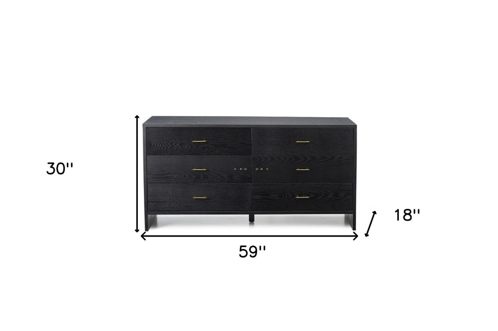 Grey Ash Manufactured Wood Six Drawer Double Dresser By Homeroots | Dressers | Modishstore - 5