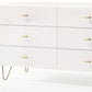 White Manufactured Wood Six Drawer Double Dresser By Homeroots | Dressers | Modishstore - 3