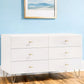 White Manufactured Wood Six Drawer Double Dresser By Homeroots | Dressers | Modishstore - 1
