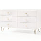 White Manufactured Wood Six Drawer Double Dresser By Homeroots | Dressers | Modishstore - 7