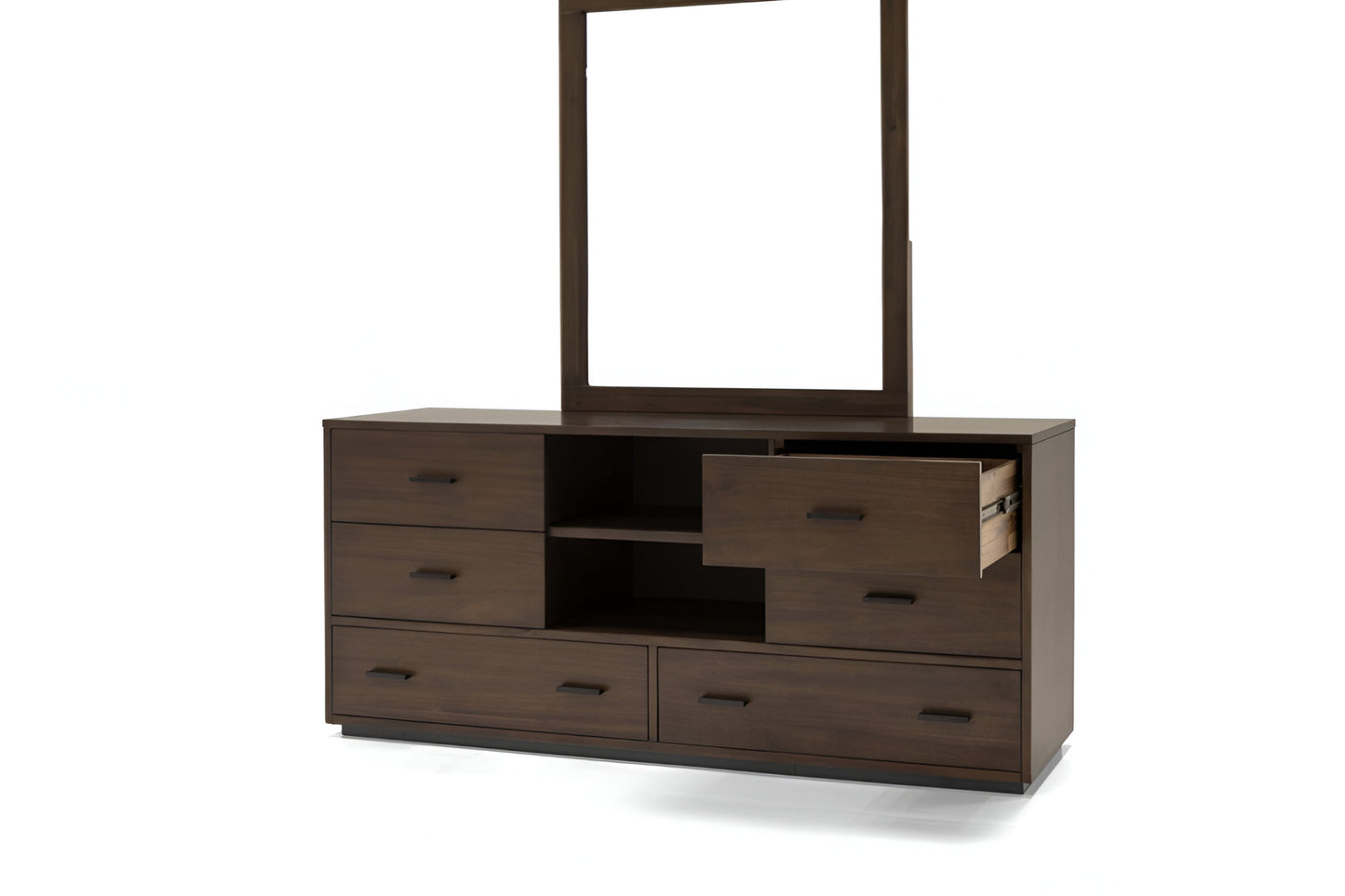 Walnut Six Drawer Double Dresser By Homeroots | Dressers | Modishstore - 9