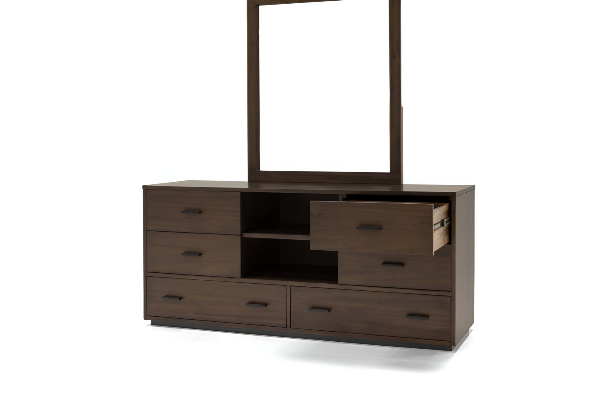 Walnut Six Drawer Double Dresser By Homeroots | Dressers | Modishstore - 9