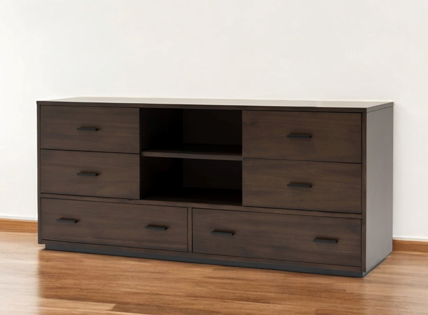 Walnut Six Drawer Double Dresser By Homeroots | Dressers | Modishstore - 8