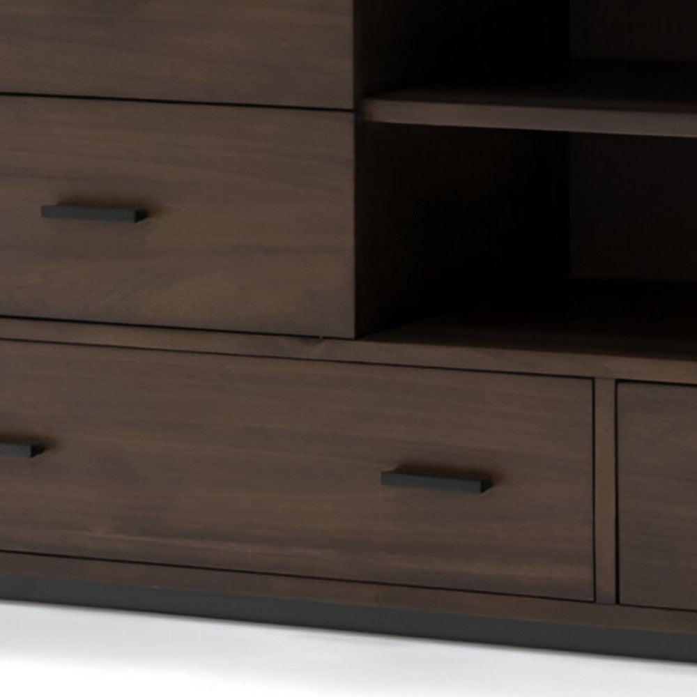 Walnut Six Drawer Double Dresser By Homeroots | Dressers | Modishstore - 3