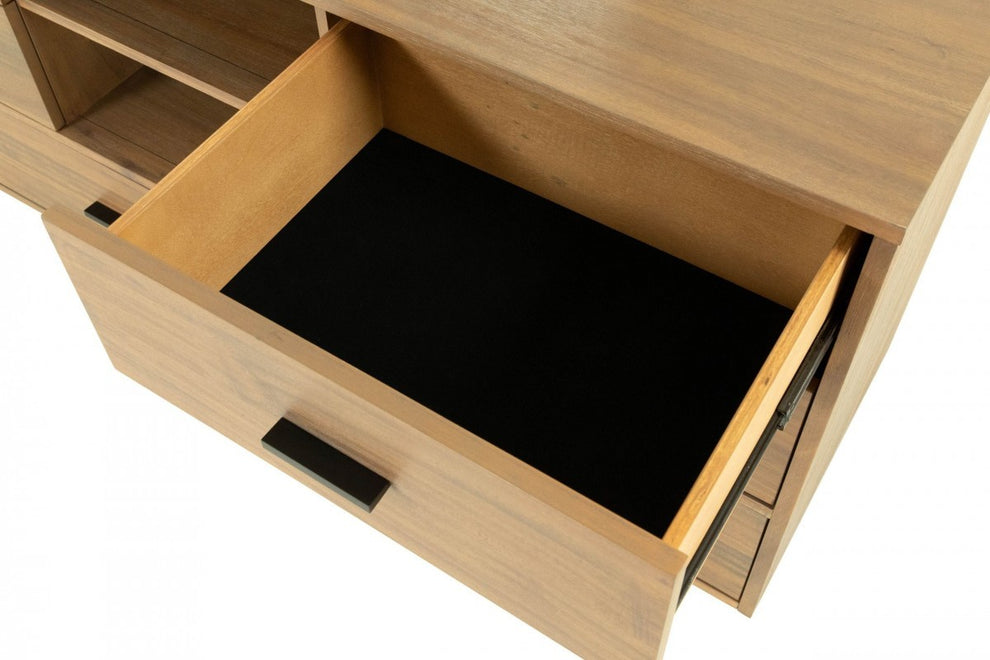 Walnut Six Drawer Combo Dresser By Homeroots | Dressers | Modishstore - 6